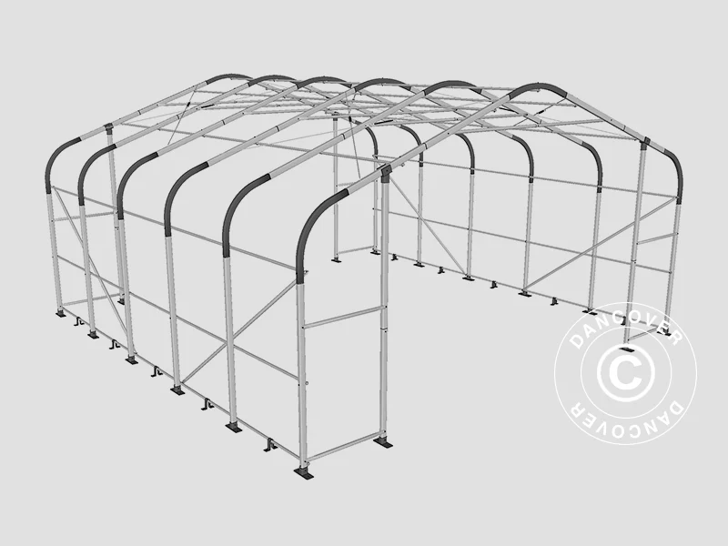 Namiot magazynowy PRO 7x7x3,8m PCV ze świetlikiem, Szary - Image 17