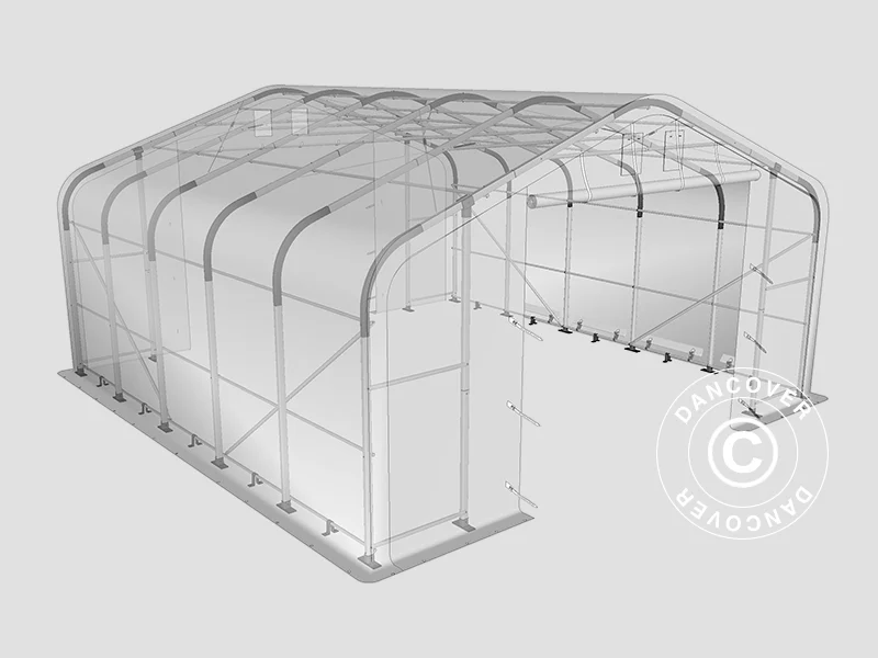 Namiot magazynowy PRO 7x7x3,8m PCV ze świetlikiem, Zielony - Image 10