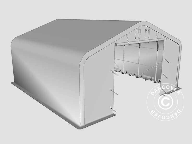Namiot magazynowy PRO 7x7x3,8m PCV ze świetlikiem, Zielony - Image 14