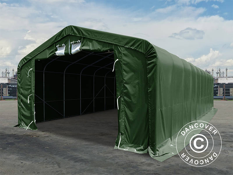Namiot magazynowy PRO 7x7x3,8m PCV ze świetlikiem, Zielony - Image 5