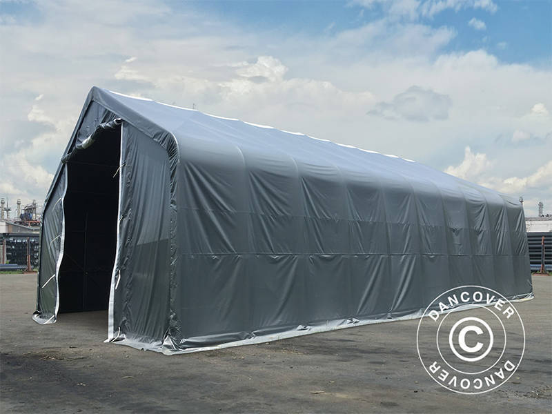 Namiot magazynowy PRO 8x12x5,2m PCV ze świetlikiem, Szary - Image 6
