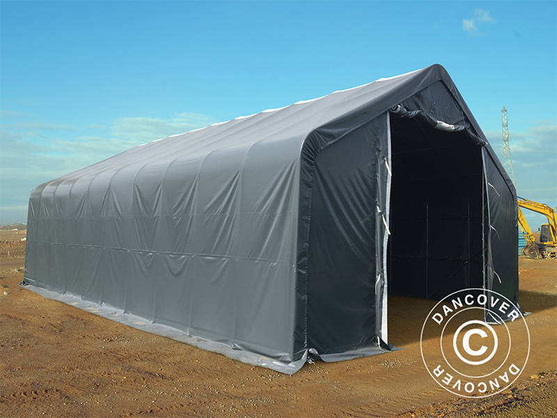 Namiot magazynowy PRO 8x12x5,2m PCV ze świetlikiem, Szary - Image 7