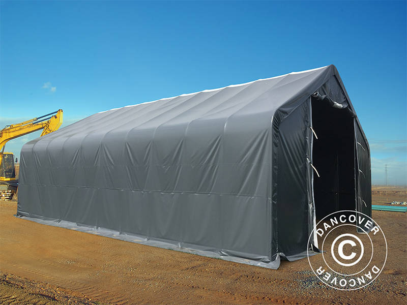 Namiot magazynowy PRO 8x12x5,2m PCV ze świetlikiem, Szary - Image 8