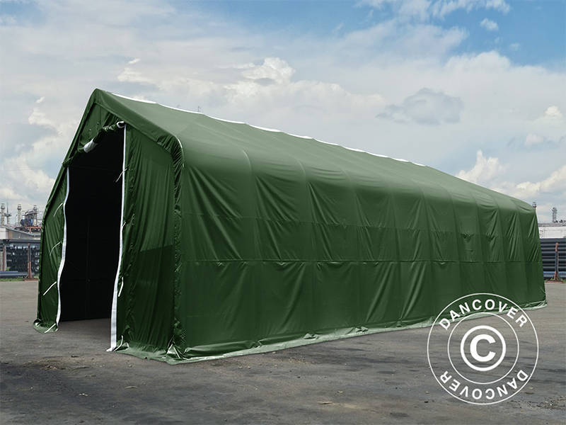 Namiot magazynowy PRO 8x12x5,2m PCV ze świetlikiem, Zielony - Image 5
