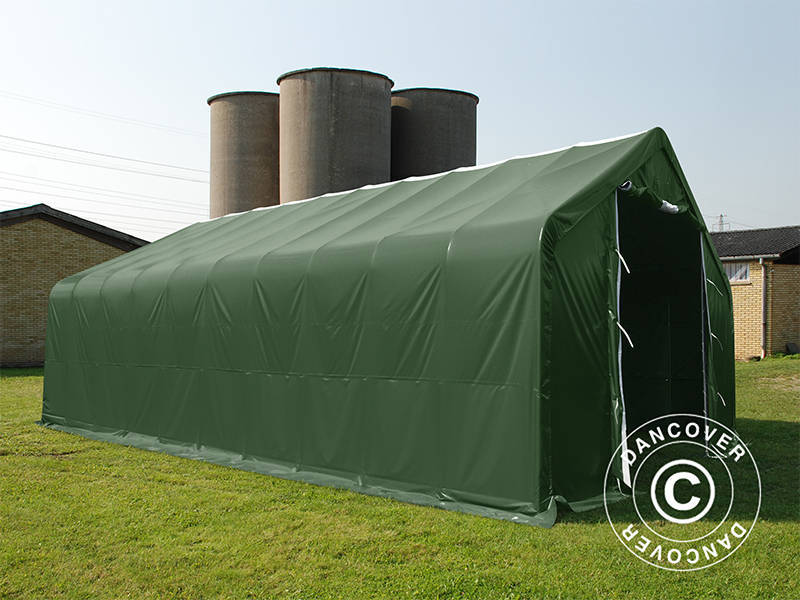Namiot magazynowy PRO 8x12x5,2m PCV ze świetlikiem, Zielony - Image 7