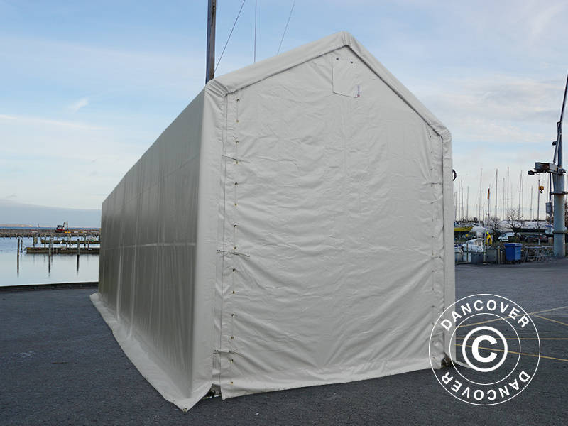 Namiot magazynowy PRO XL 4x10x3,5x4,59m, PCV, Biały - Image 8