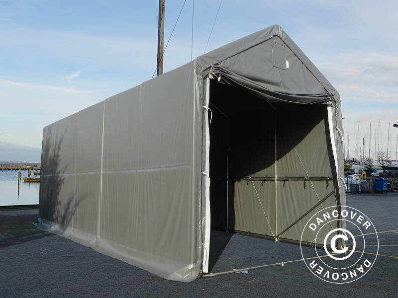 Namiot magazynowy PRO XL 4x10x3,5x4,59m, PCV, Szary - Image 11