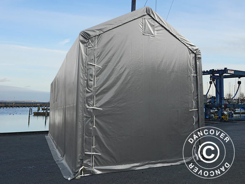 Namiot magazynowy PRO XL 4x10x3,5x4,59m, PCV, Szary - Image 5