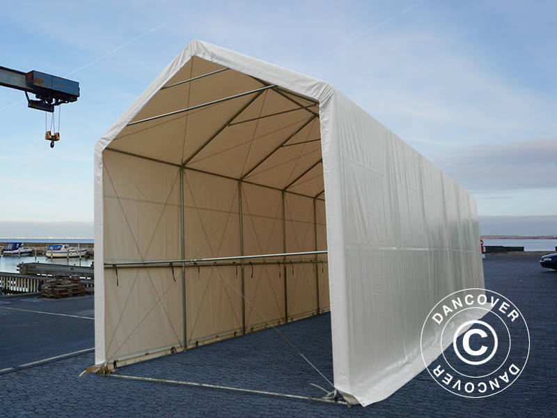 Namiot magazynowy PRO XL 4x12x3,5x4,59m, PCV, Biały - Image 2