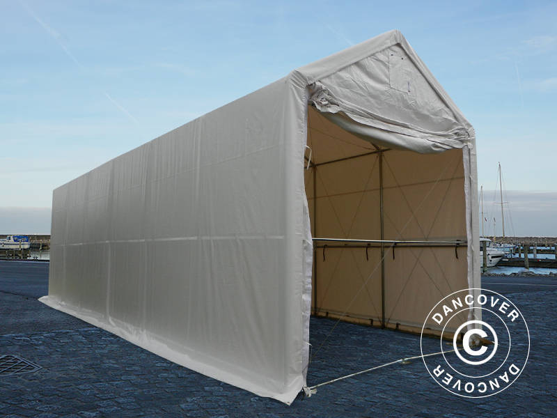 Namiot magazynowy PRO XL 4x12x3,5x4,59m, PCV, Biały - Image 3