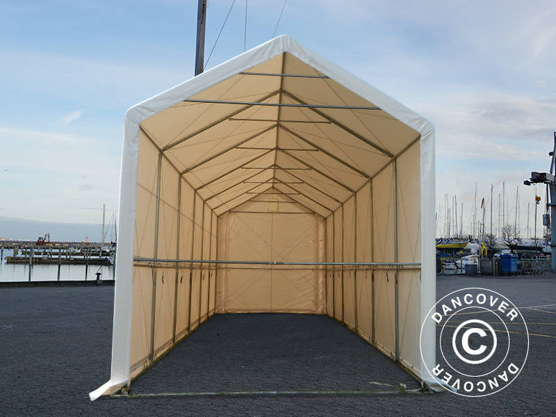 Namiot magazynowy PRO XL 4x12x3,5x4,59m, PCV, Biały - Image 5