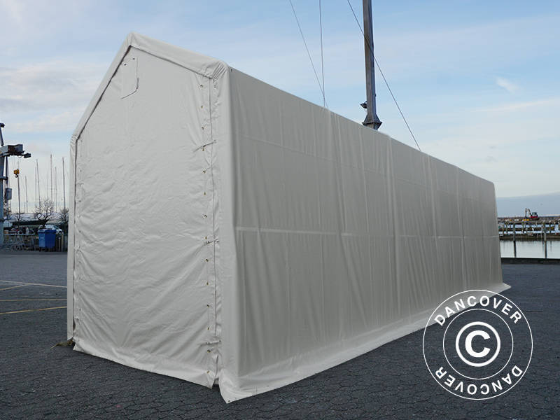 Namiot magazynowy PRO XL 4x12x3,5x4,59m, PCV, Biały - Image 6
