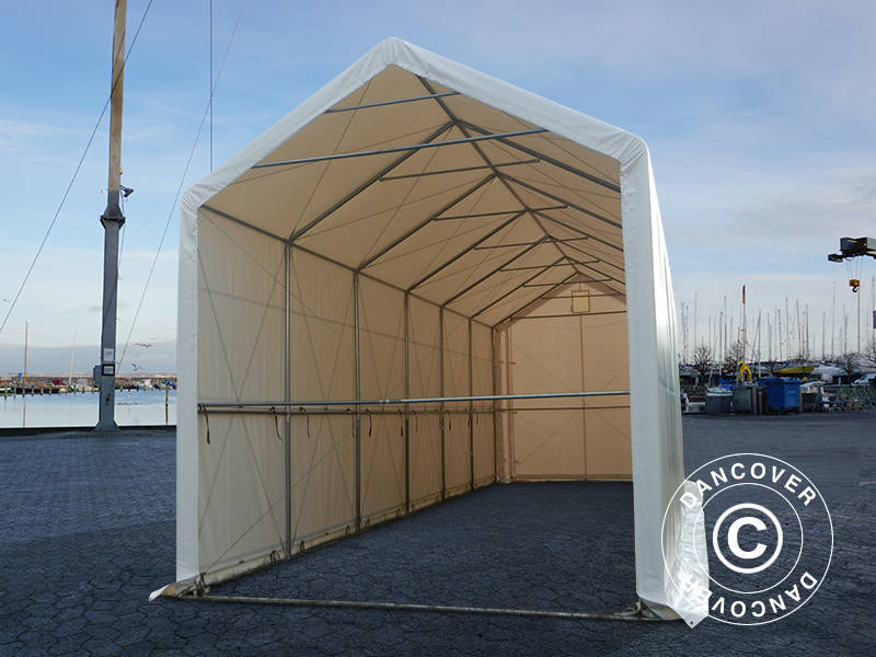 Namiot magazynowy PRO XL 4x12x3,5x4,59m, PCV, Biały - Image 7