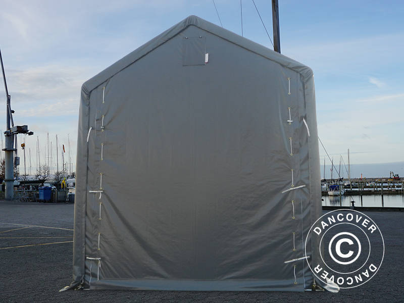 Namiot magazynowy PRO XL 4x12x3,5x4,59m, PCV, Szary - Image 5