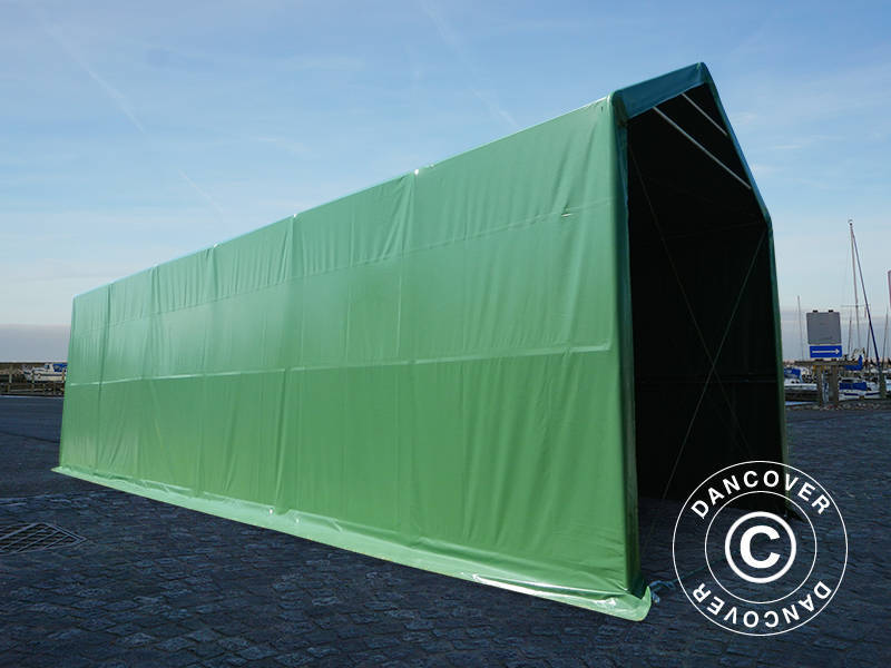 Namiot magazynowy PRO XL 4x12x3,5x4,59m, PCV, Zielony - Image 11