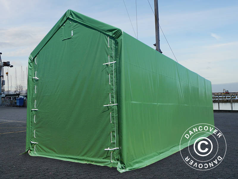 Namiot magazynowy PRO XL 4x12x3,5x4,59m, PCV, Zielony - Image 3