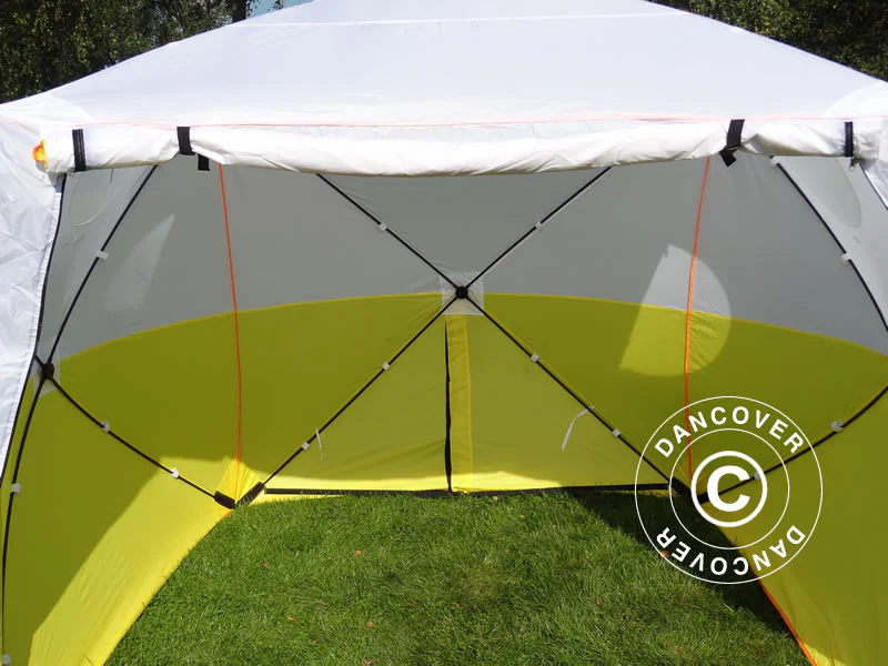 Namiot roboczy, FleXshelter Basic, 2,1x2,1x2m, Trudnopalny, Źółto-Biały - Image 7