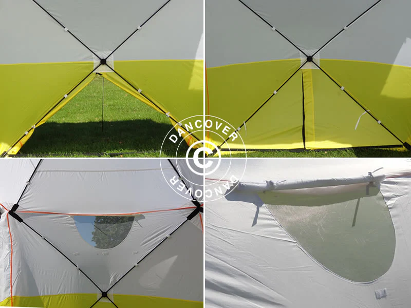 Namiot roboczy, FleXshelter Basic+, 3x3x2m, Trudnopalny, Źółto-Biały - Image 9