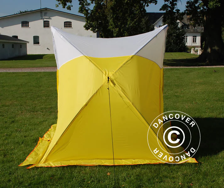 Namiot roboczy, FleXshelter Basic trójkąt, 1,8x1,9x2m,Trudnopalny, Źółto-Biały - Image 4
