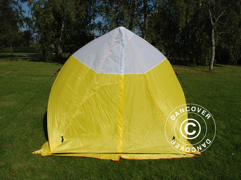 Namiot roboczy, FleXshelter Basic trójkąt, 1,8x1,9x2m,Trudnopalny, Źółto-Biały - Image 5