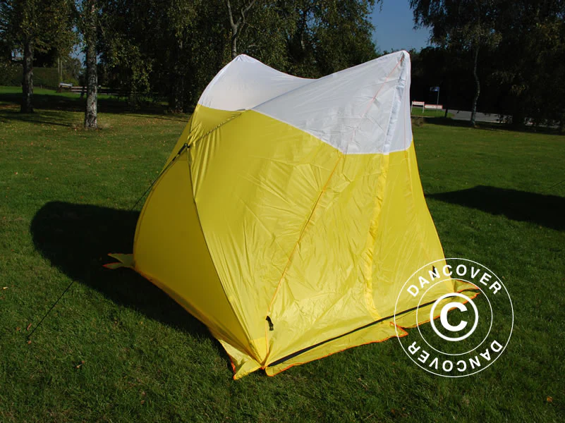 Namiot roboczy, FleXshelter Basic trójkąt, 1,8x1,9x2m,Trudnopalny, Źółto-Biały - Image 6