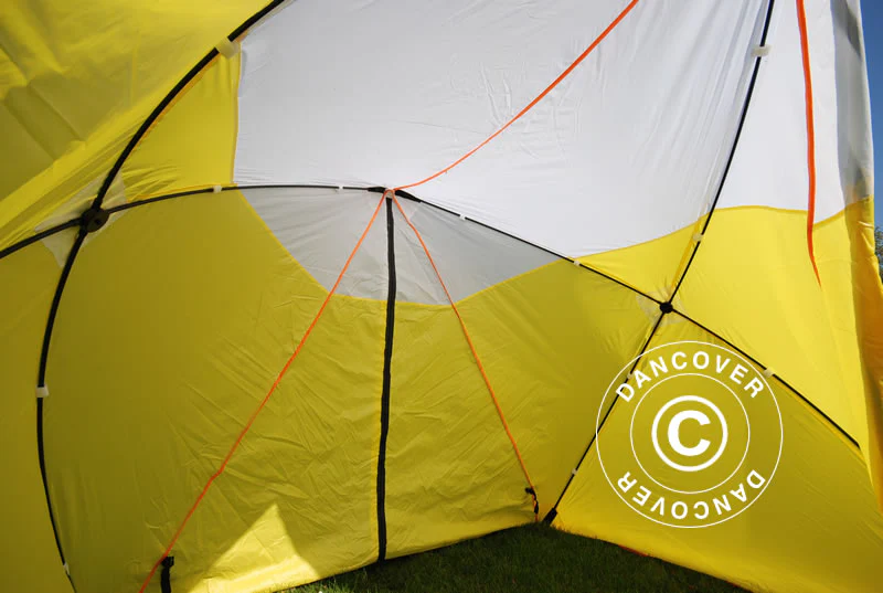 Namiot roboczy, FleXshelter Basic trójkąt, 1,8x1,9x2m,Trudnopalny, Źółto-Biały - Image 9