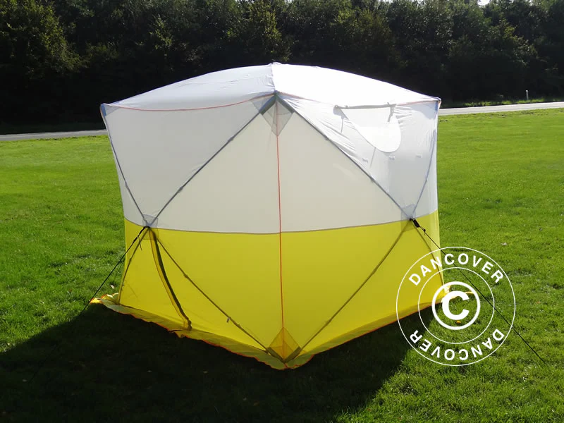 Namiot roboczy, FleXshelter PRO+, 2,5x2,5x2m, PVC, Trudnopalny, Źółto-Biały - Image 5