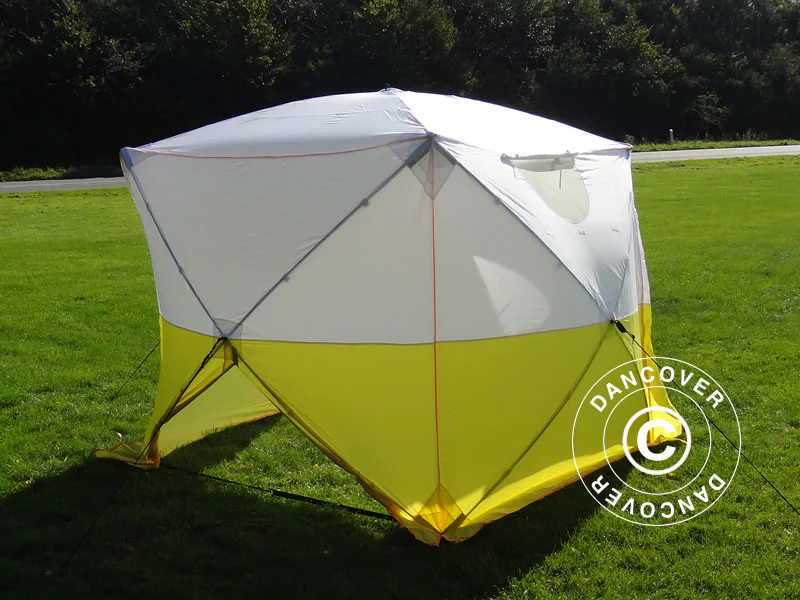 Namiot roboczy, FleXshelter PRO+, 2,5x2,5x2m, PVC, Trudnopalny, Źółto-Biały - Image 6
