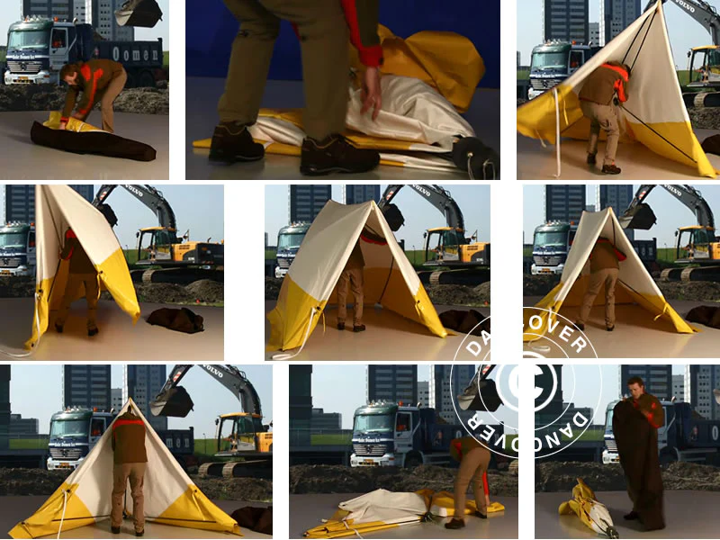 Namiot roboczy, FleXshelter PRO, Type PZ, 1,7x1,8x1,65m, Bialy/zólty - Image 3
