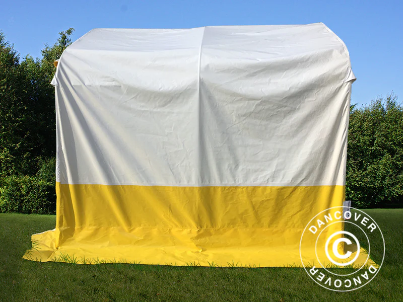 Namiot roboczy PRO 2,4x2,4x2m, PCV, biały/żółty, trudnopalny - Image 2
