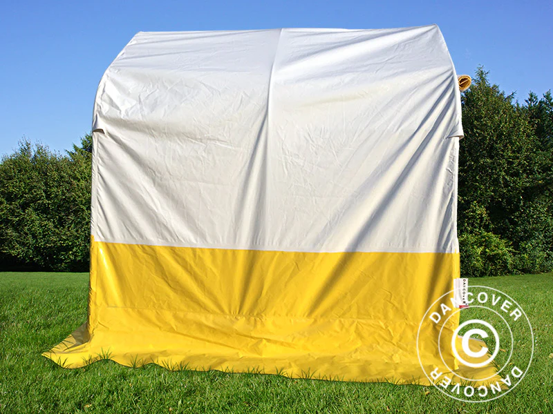 Namiot roboczy PRO 2x2x2m, PCV, biały/żółty, trudnopalny - Image 3