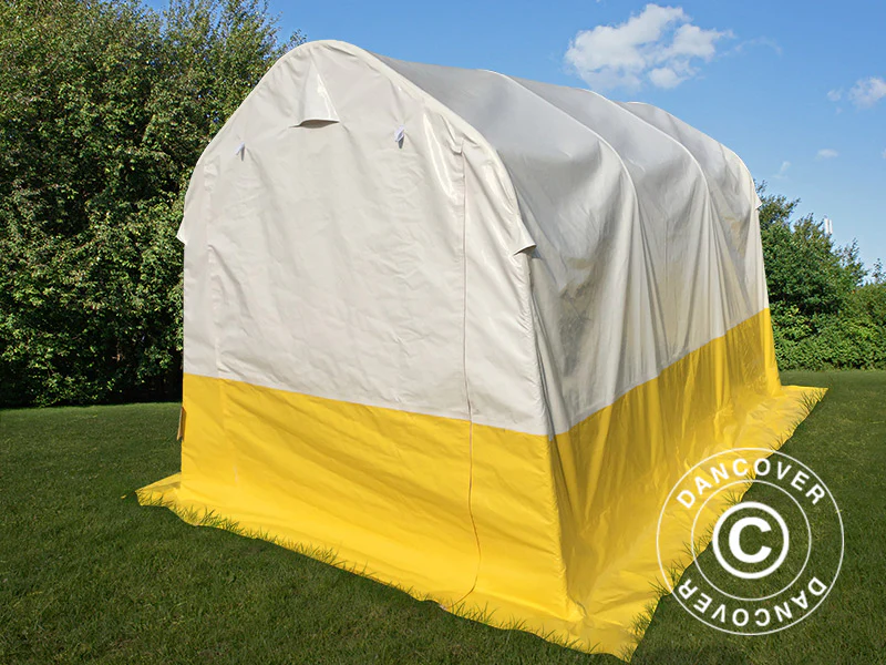 Namiot roboczy PRO 2x3x2m, PCV, biały/żółty, trudnopalny - Image 5