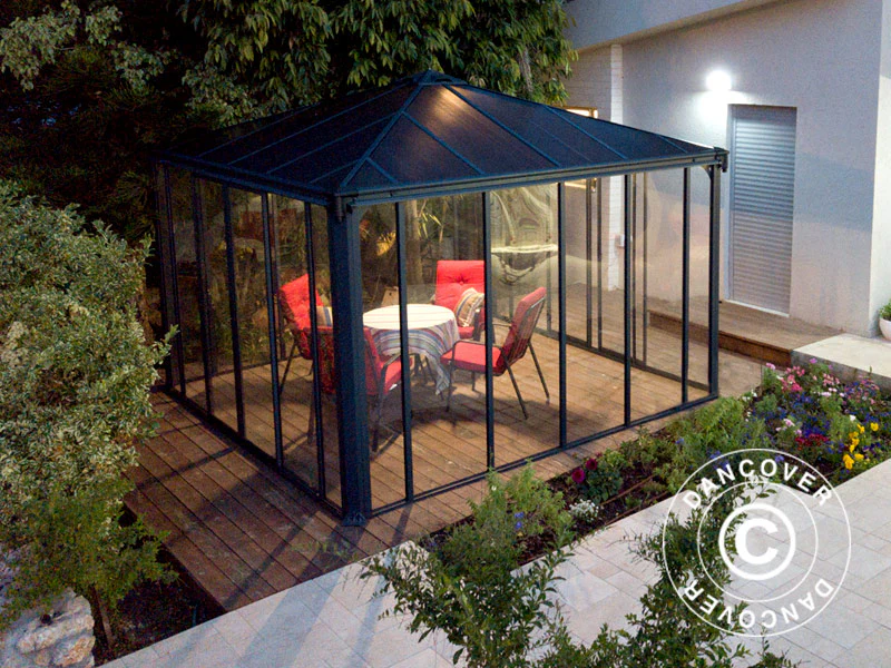 Oranżeria, pawilon LEDRO, 12,96m², Palram/Canopia, 3,6x3,6x2,95m, Szary - Image 4