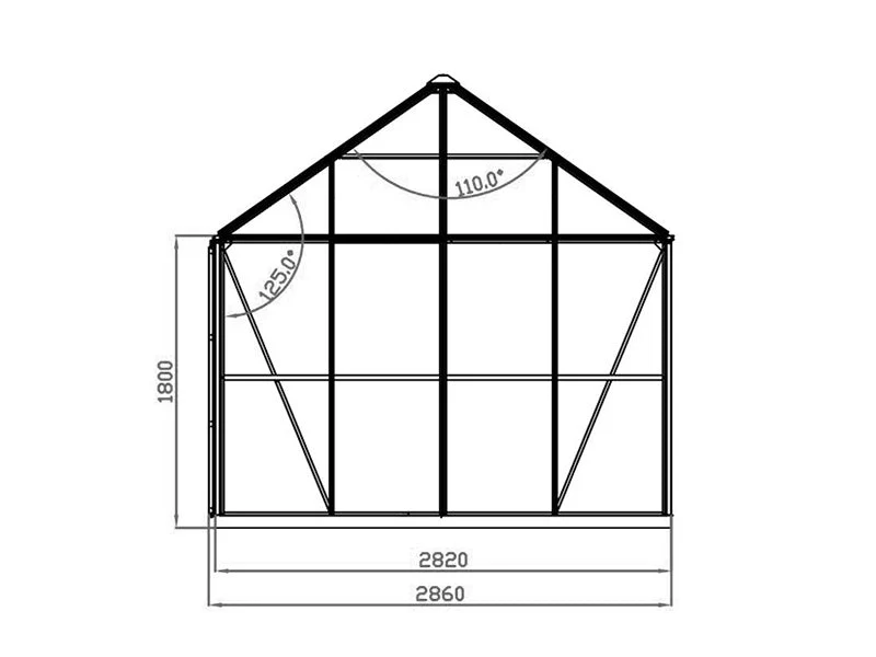Oranżeria, pawilon ze szkła 12m², 4,2x2,86x2,84m z podstawą, Czarna - Image 10