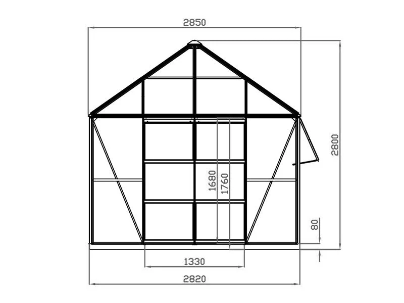 Oranżeria, pawilon ze szkła 8,06m², 2,82x2,86x2,8m z podstawą, Czarna - Image 11