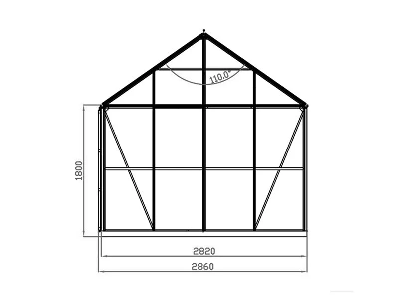 Oranżeria, pawilon ze szkła 8,06m², 2,82x2,86x2,8m z podstawą, Czarna - Image 12