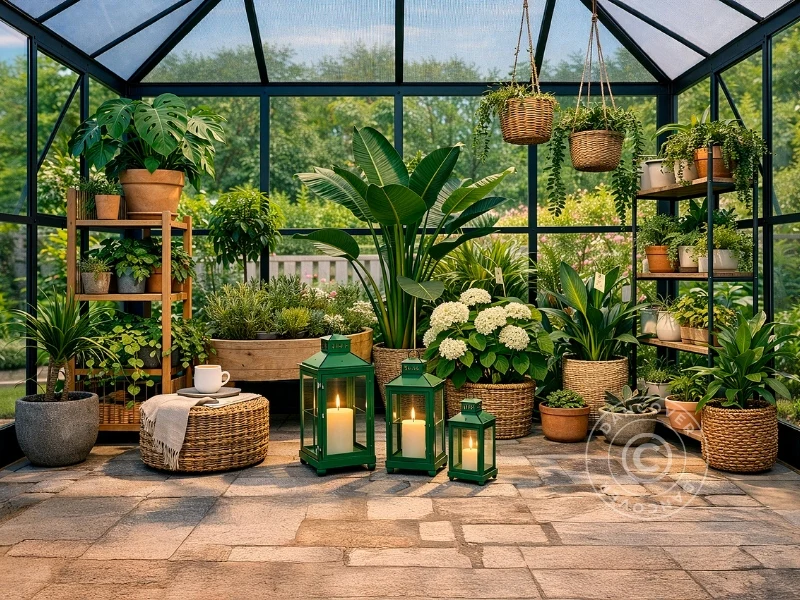 Oranżeria poliwęglan z podstawą, 6,1m2, 2,84x2,15x2,43m, Czarny - Image 3