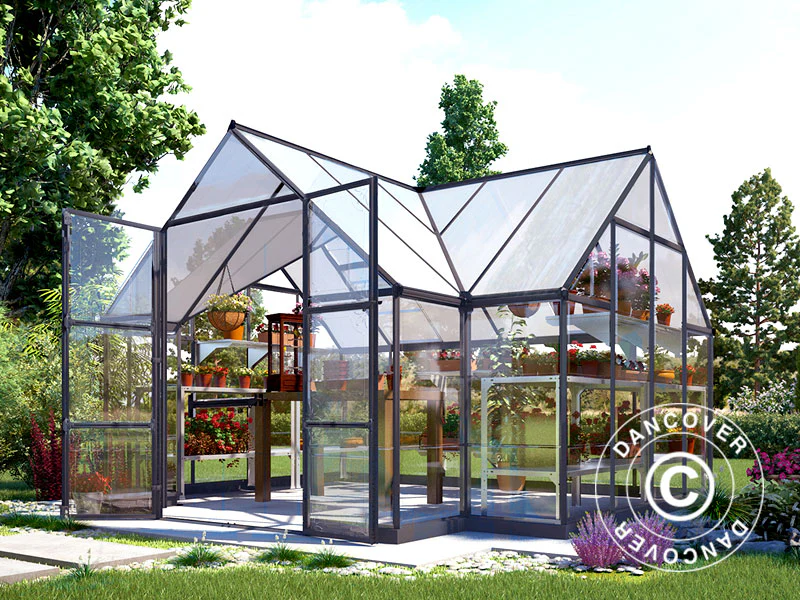 Oranżeria z poliwęglanu VICTORY, 10,41m², Palram/Canopia, 3,66x3,05x2,69m, Szara - Image 3