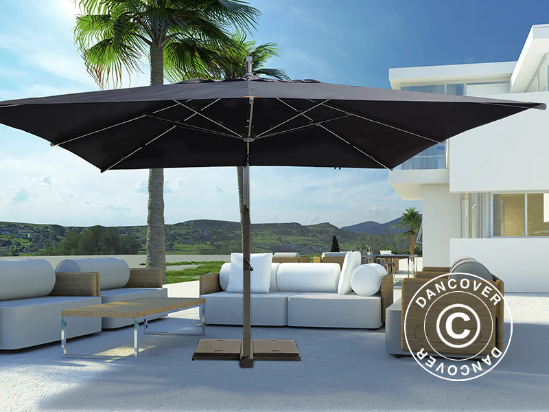 Parasol na wsporniku Antigua, 3x4m, Czarny - Image 3
