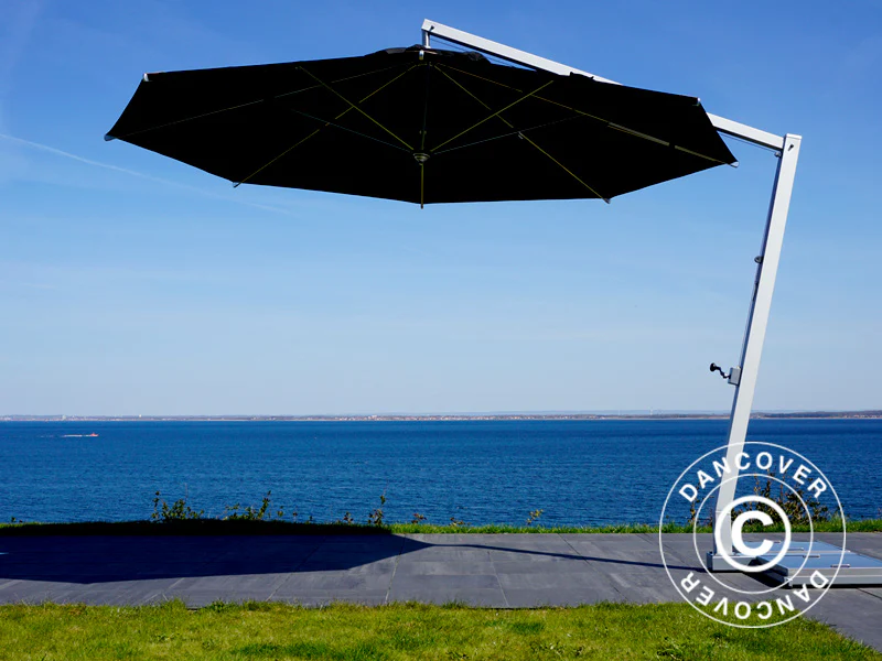 Parasol na wsporniku Bahamas, Ø4m, Czarny - Image 3
