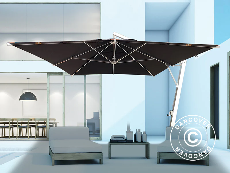 Parasol na wsporniku Havana, 3,5x3,5m, Czarny - Image 3