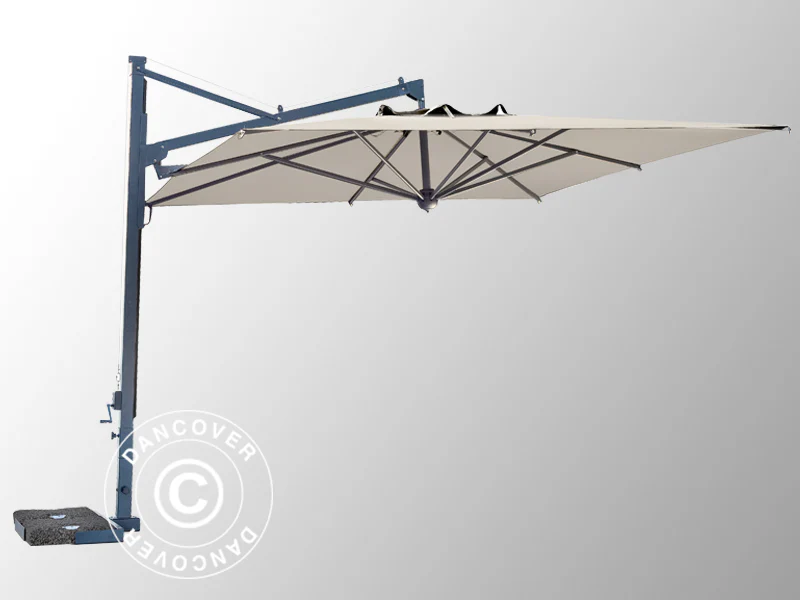 Parasol na wysięgniku Galileo Dark, 3,5x3,5m, Ecru - Image 2
