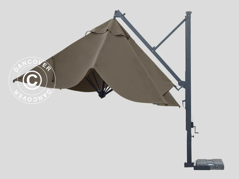 Parasol na wysięgniku Galileo Dark, 3,5x3,5m, Szary taupe - Image 5