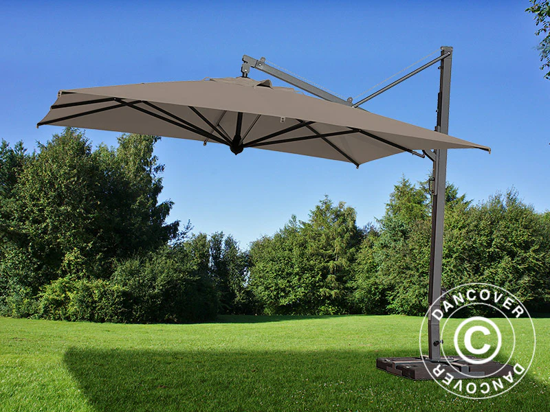 Parasol na wysięgniku Galileo Maxi, 4x4m, Szary taupe - Image 2