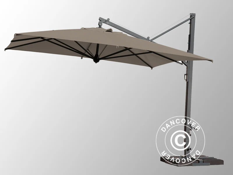 Parasol na wysięgniku Galileo Maxi, 4x4m, Szary taupe - Image 3