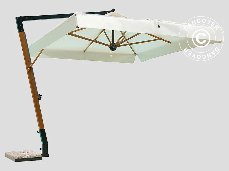 Parasol na wysięgniku Palladio Braccio z falbaną, 3,5x3,5m, Ecru - Image 4