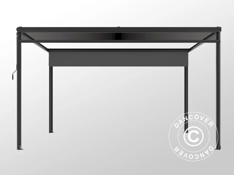 Parawan boczny do pawilonu pergola San Fernando, 3m, Ciemny szary - Image 3