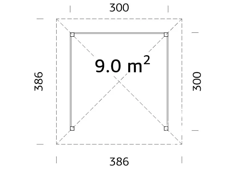 Pawilon drewniany, 3x3x3,23m, 9m², Naturalne drewno - Image 4