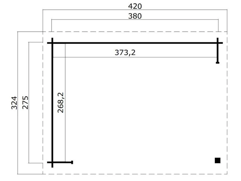 Pawilon drewniany Alsace, 3,8x2,75x2,51m, 10,45m2, Naturalne drewno - Image 3