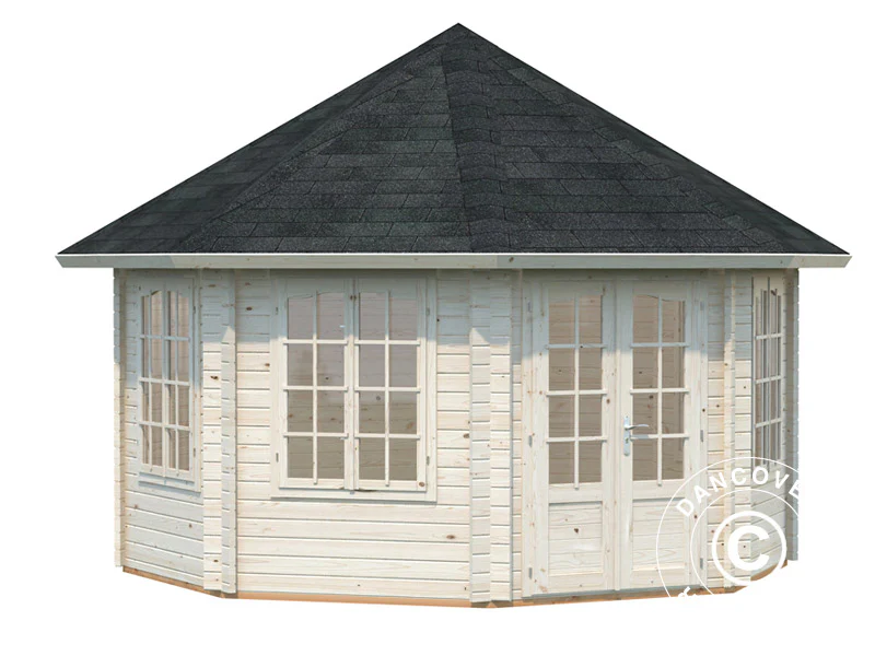 Pawilon drewniany z podłogą, 4,21x4,21x3,71m, 14,1m², Naturalne drewno - Image 3